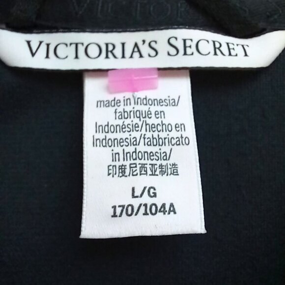 Victoria’s Secret Black Ribbed Velour Zip-Up Jacket – Size L - Picture 6 of 10